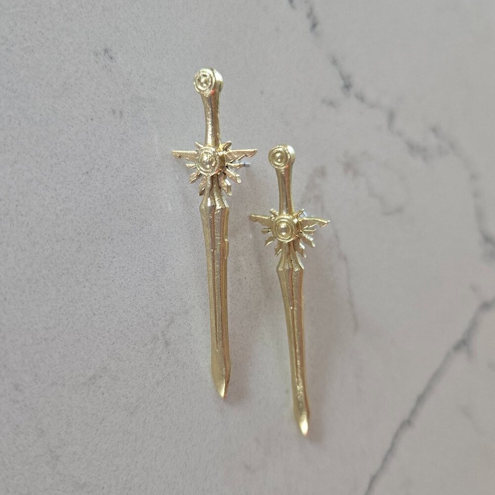 Brass and Sterling Dagger Earrings – by Rustic Souls